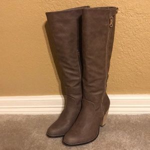 Knee High Brown Boots with Heel